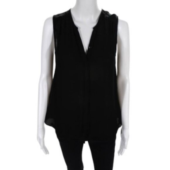Unarosa black sleeveless chiffon top size L - Picture 1 of 4